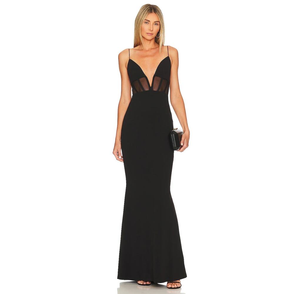 Nookie Sade Mesh Gown Black Size Medium $319 Retail